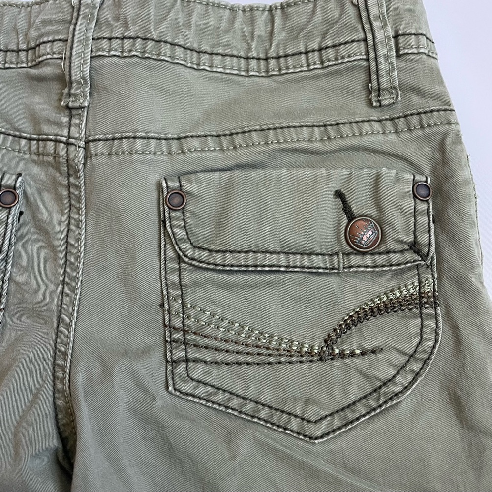Faded Glory Girls Olive Green Flare Pants - Size 7 - Adjustable Waist - Picture 6 of 14